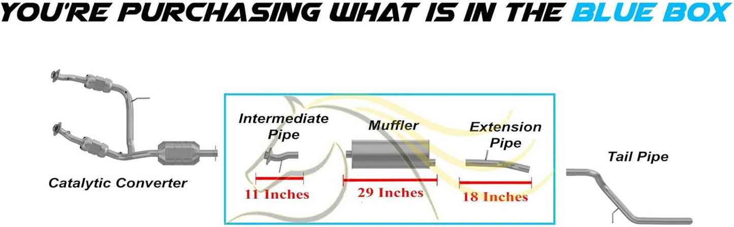 Intermediate Pipe, Muffler and Extension Pipe for 2002-2005 Explorer and Mountaineer 4.0L 4.6L
