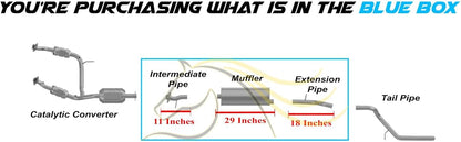Intermediate Pipe, Muffler and Extension Pipe for 2002-2005 Explorer and Mountaineer 4.0L 4.6L