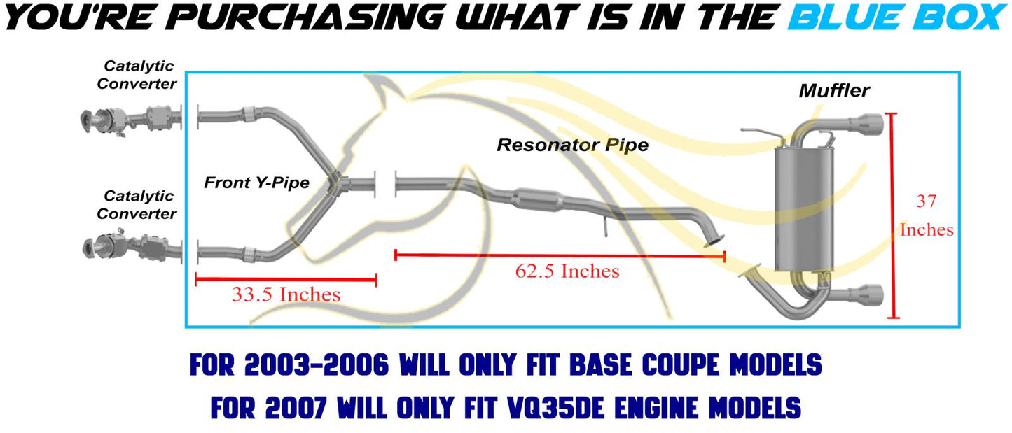 2003-2007 Infiniti G35 3.5L Cat-back Exhaust System Kit - For Coupe models