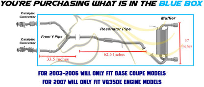 2003-2007 Infiniti G35 3.5L Cat-back Exhaust System Kit - For Coupe models