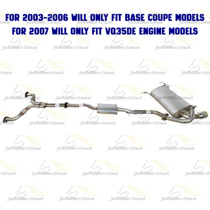 2003-2007 Infiniti G35 3.5L Cat-back Exhaust System Kit - For Coupe models