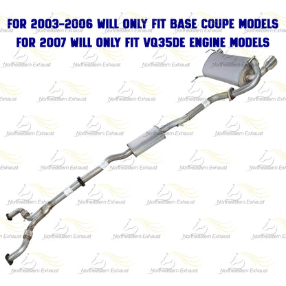 2003-2007 Infiniti G35 3.5L Cat-back Exhaust System Kit - For Coupe models