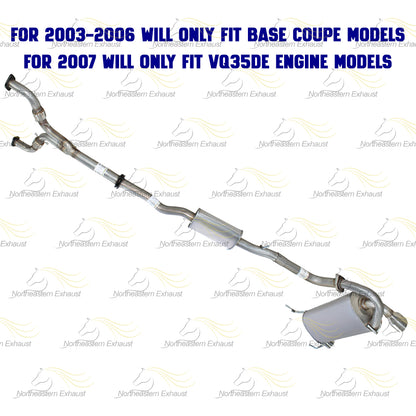 2003-2007 Infiniti G35 3.5L Cat-back Exhaust System Kit - For Coupe models