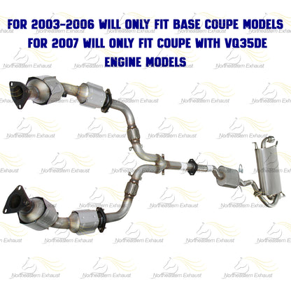 2003-2007 Infiniti G35 3.5L Complete Exhaust System with EPA-Approved Catalytic