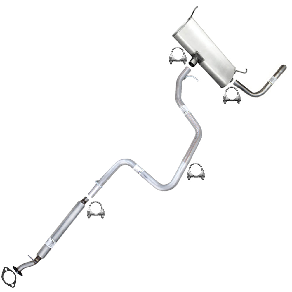 2006-2007 Pontiac G6 2.4L Exhaust Resonator, Intermediate Pipe, Muffler and Tail Pipe