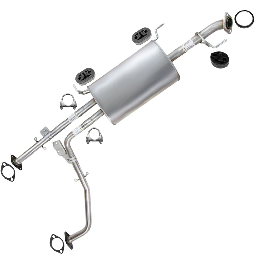 Exhaust Intermediate Pipes and Muffler for 2001-2003 Infiniti QX4 3.5 and 2001-2004 Nissan Pathfinder 3.5L