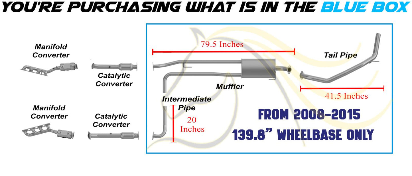 2007-2015 Nissan Titan 5.6L Cat-back Exhaust System Kit | 139.8" Wheelbase only