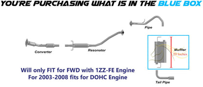 Exhaust Muffler for 2003-2008 Pontiac Vibe and Toyota Matrix 1.8L