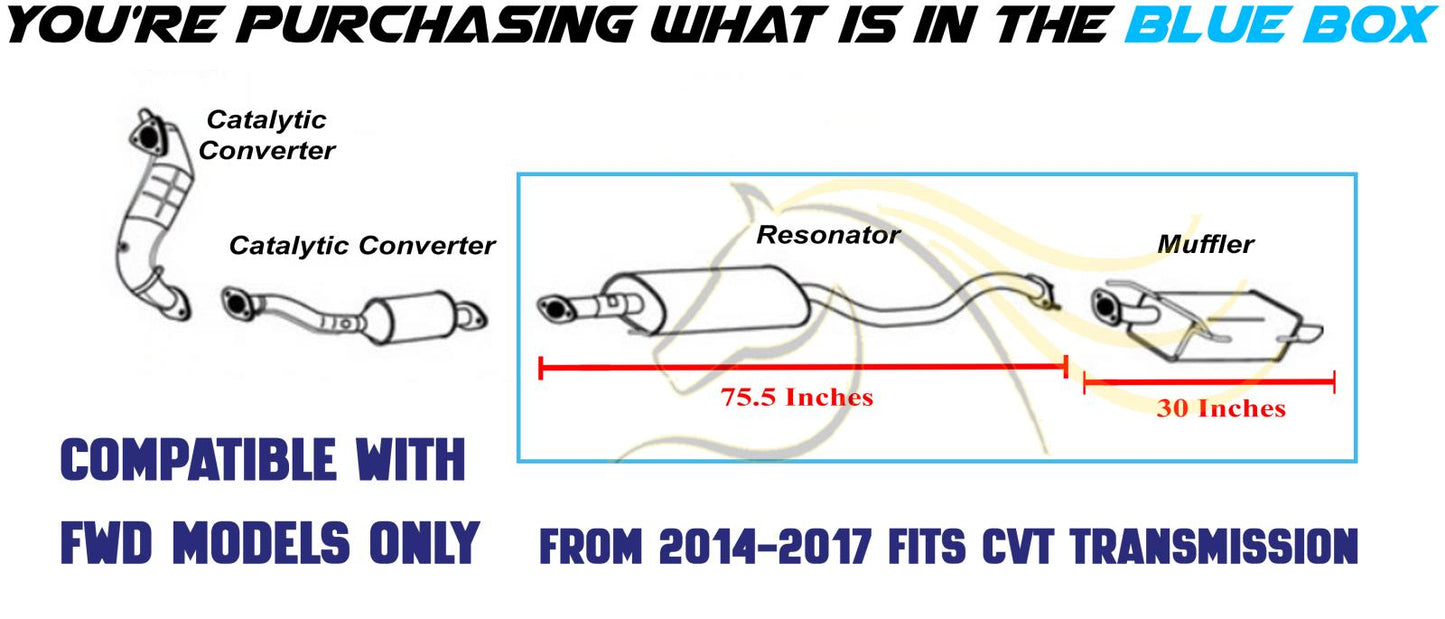 2011-2017 Nissan Juke 1.6L Resonator and Muffler Exhaust Kit