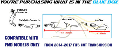 2011-2017 Nissan Juke 1.6L Resonator and Muffler Exhaust Kit