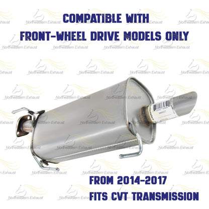 2011-2017 Nissan Juke 1.6L Resonator and Muffler Exhaust Kit