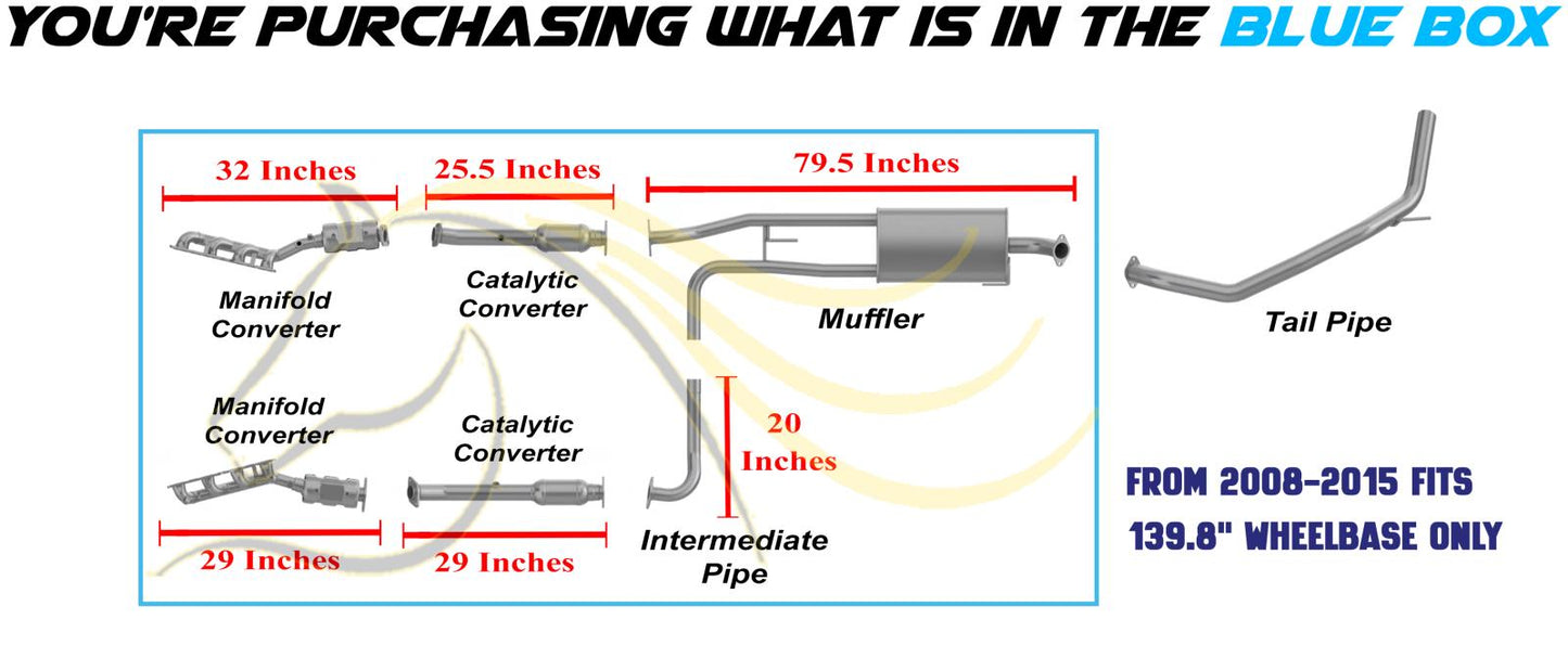 2007-2015 Nissan Titan 5.6L Exhaust System Kit with Catalytic