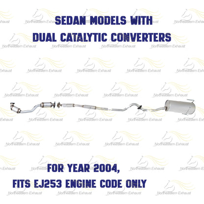 2000–2004 Subaru Legacy & Outback 2.5L Catalytic Resonator Muffler