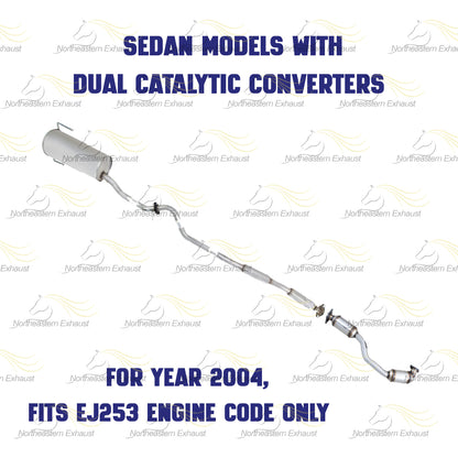 2000–2004 Subaru Legacy & Outback 2.5L Catalytic Resonator Muffler