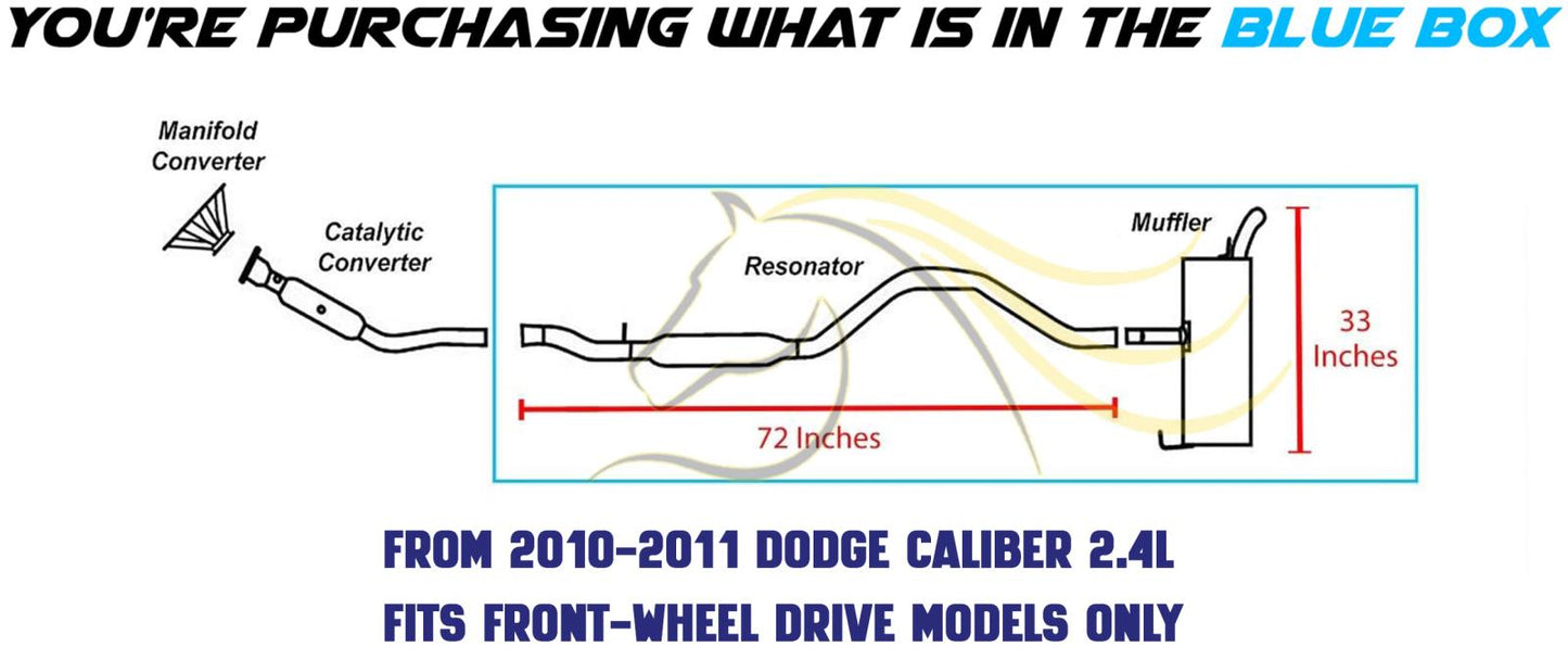 2007-2012 Dodge Caliber 1.8L 2.0L 2.4L Resonator and Muffler - FWD