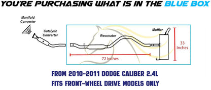 2007-2012 Dodge Caliber 1.8L 2.0L 2.4L Resonator and Muffler - FWD