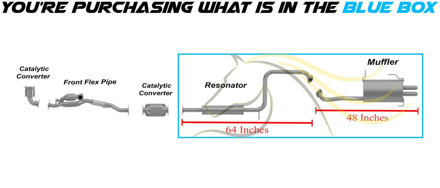 Resonator Pipe and Muffler for Exhaust 2000-2001 Infiniti I30 3.0L and 2002-2004 I35 3.5L
