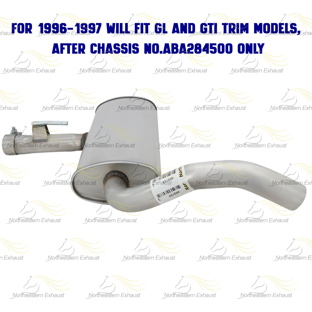 Exhaust Muffler for 1995-2002 Volkswagen Cabrio 2.0L | 1993-1998 Golf 2.0L | 1993-1999 Jetta 2.0L