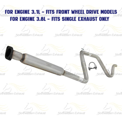 Exhaust Resonator Pipe for 1997-2002 Pontiac Grand Prix 3.1L | 1997-2000 Pontiac Grand Prix 3.8L