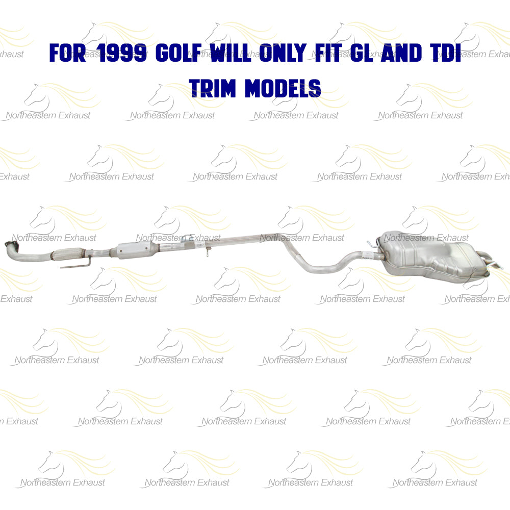 1999-2004 Volkswagen Beetle/Golf 1.9L Catalytic Converter, Pipe and Muffler Exhaust System Kit