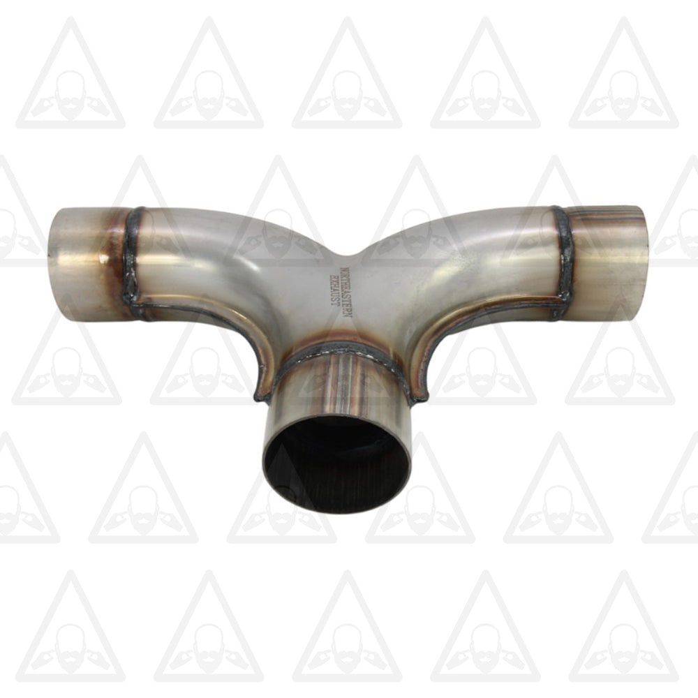 2.5" Inlet/Outlet 13" Long Stainless Steel Exhaust Universal Stamped Y-Pipe
