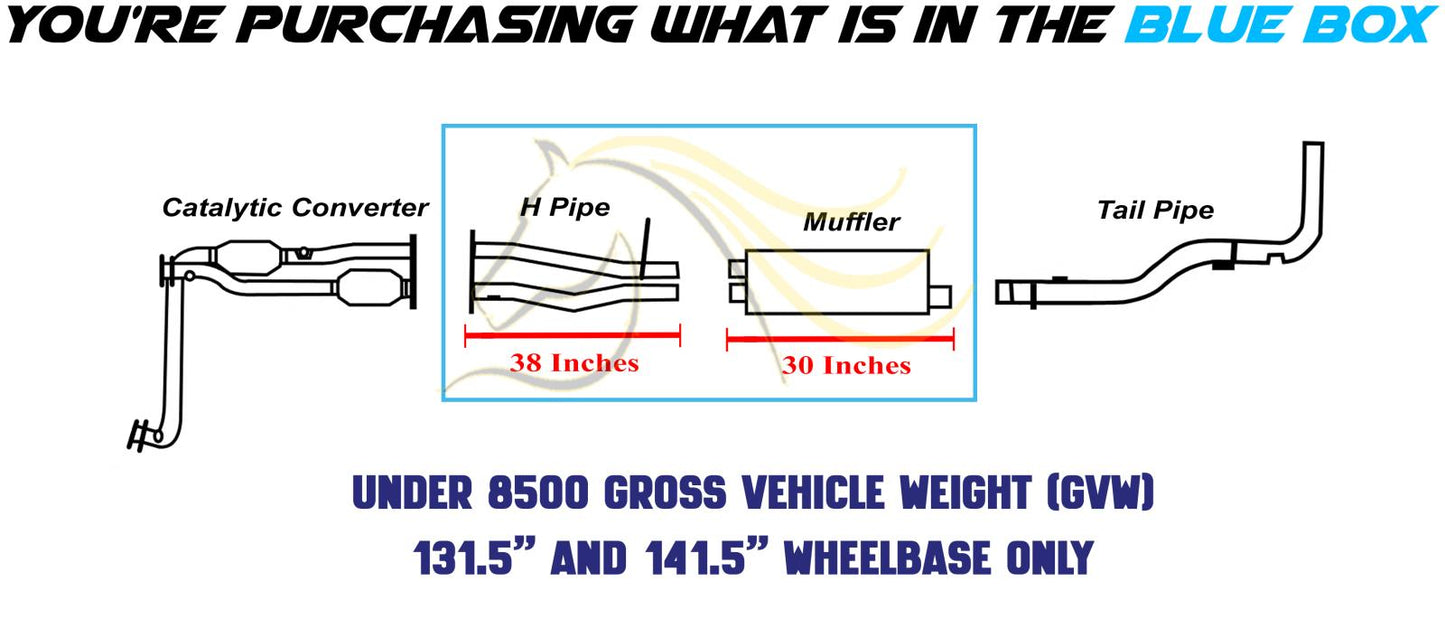 Exhaust H Pipe and Muffler for 1996-1998 Chevrolet/GMC C1500/C2500/K1500 5.7L