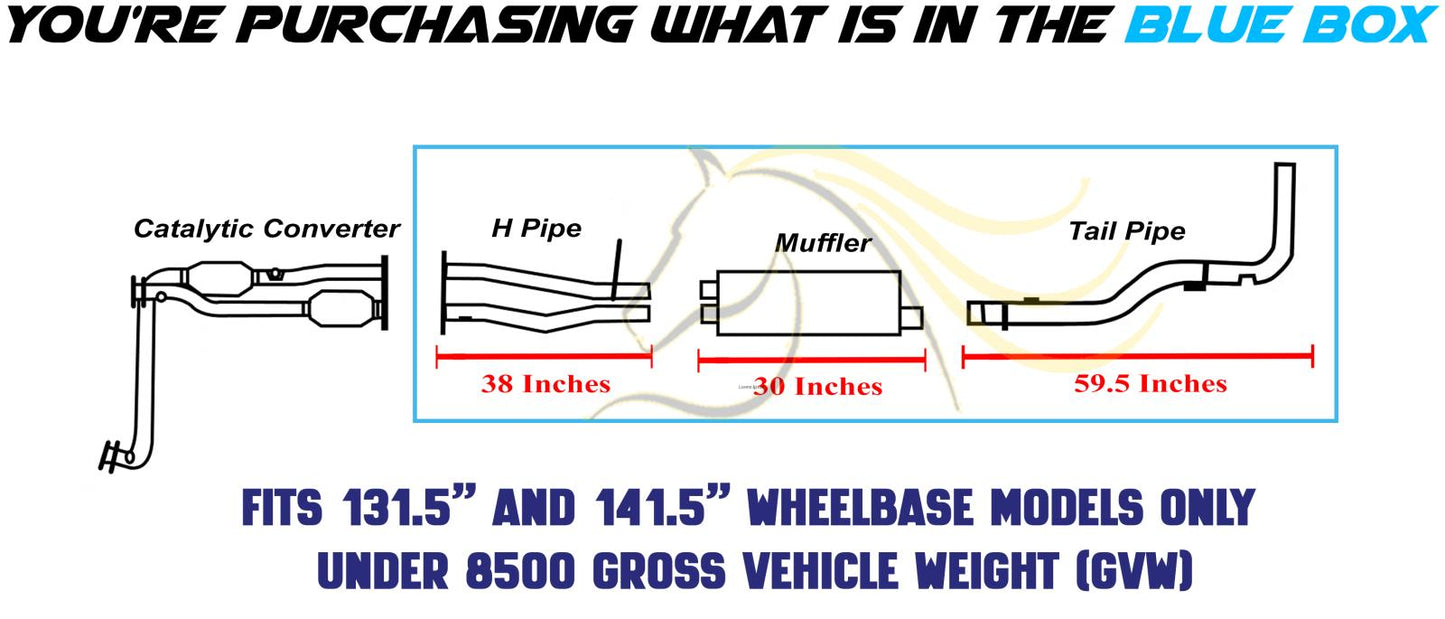 Exhaust H Pipe, Muffler and Tail Pipe for 1996-1998 Chevrolet/GMC C1500/C2500/K1500 5.7L