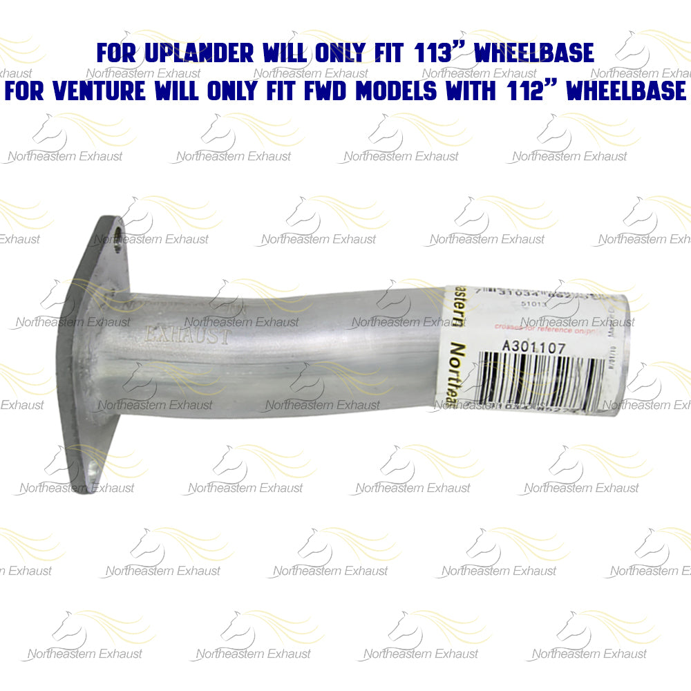 Exhaust Pipe for 2002-2004 Chevrolet Venture 3.4L | 2006 Uplander 3.5L | 2007-2008 Uplander 3.9L