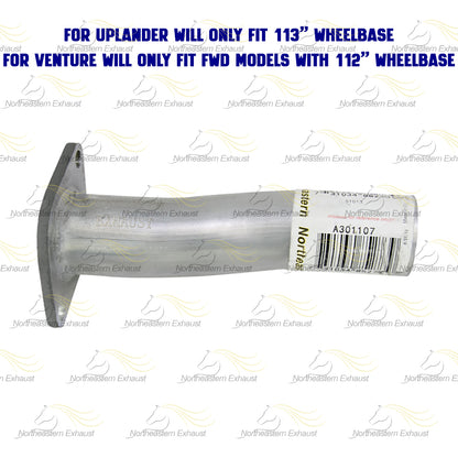 Exhaust Pipe for 2002-2004 Chevrolet Venture 3.4L | 2006 Uplander 3.5L | 2007-2008 Uplander 3.9L