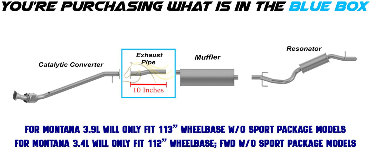 Exhaust Pipe 2002-2004 Pontiac Montana 3.4L | 2007-2009 Montana 3.9L