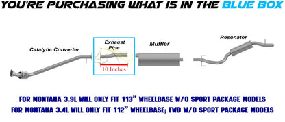 Exhaust Pipe 2002-2004 Pontiac Montana 3.4L | 2007-2009 Montana 3.9L