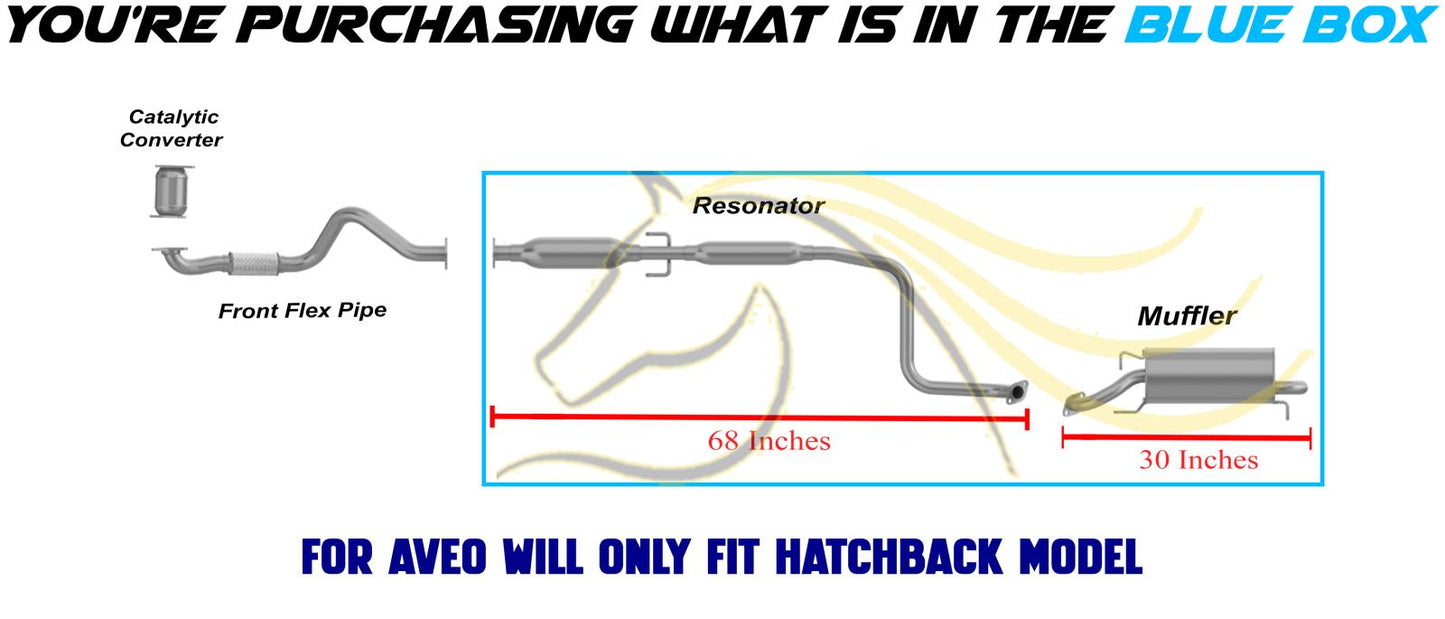 Exhaust Resonator Pipe and Muffler for 2004-2006 Chevrolet Aveo 1.6L and 2007-2008  Chevrolet Aveo5 1.6L