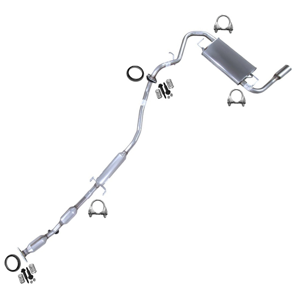 2005-2008 Pontiac Vibe 1.8L Complete Exhaust System Kit with Catalytic
