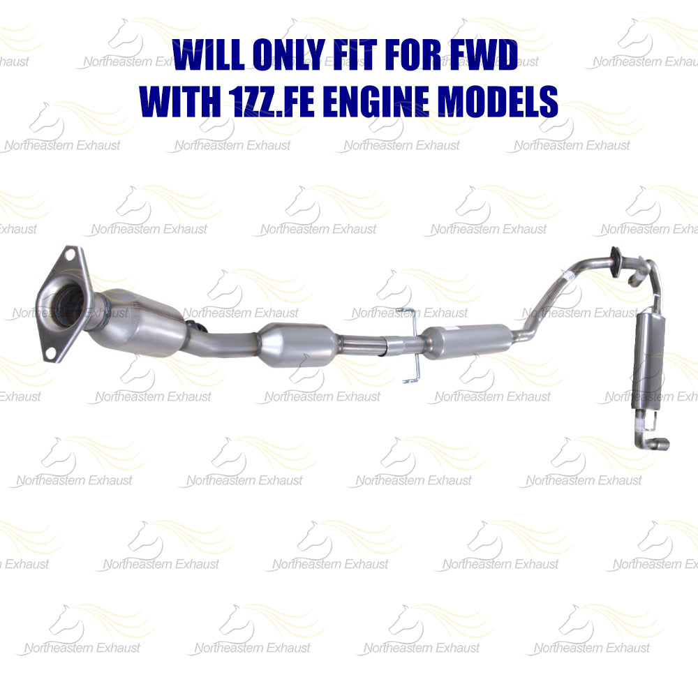 2005-2008 Pontiac Vibe 1.8L Complete Exhaust System Kit with Catalytic