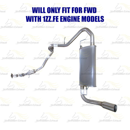 2005-2008 Pontiac Vibe 1.8L Complete Exhaust System Kit with Catalytic