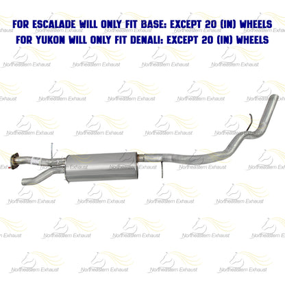 Intermediate Pipes, Muffler & Tail Pipe for 2002-2006 Cadillac Escalade 6.0L and 2001-2006 GMC Yukon 6.0L
