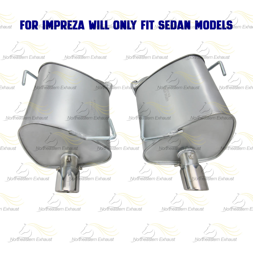 2009-2013 Subaru Forester | 2008-2011 Impreza 2.5L Pair of Exhaust Muffler with Tips
