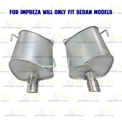 2009-2013 Subaru Forester | 2008-2011 Impreza 2.5L Pair of Exhaust Muffler with Tips