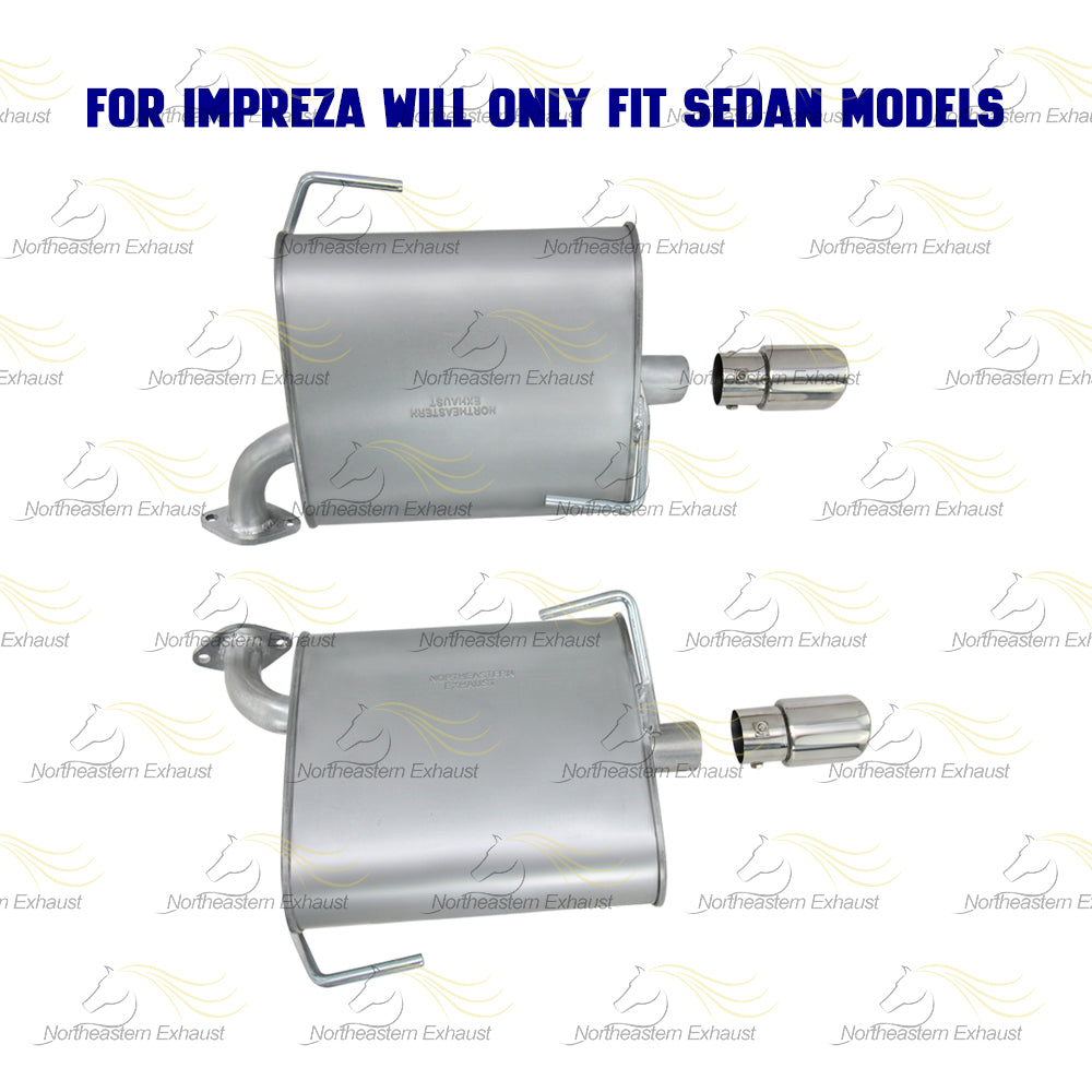 2009-2013 Subaru Forester | 2008-2011 Impreza 2.5L Pair of Exhaust Muffler with Tips