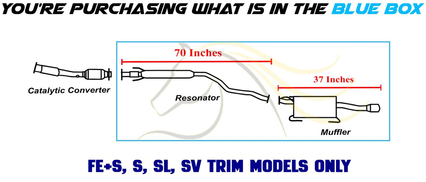 2013-2019 Nissan Sentra 1.8L Exhaust Resonator Pipe and Muffler