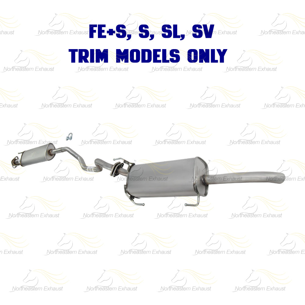 2013-2019 Nissan Sentra 1.8L Exhaust Resonator Pipe and Muffler