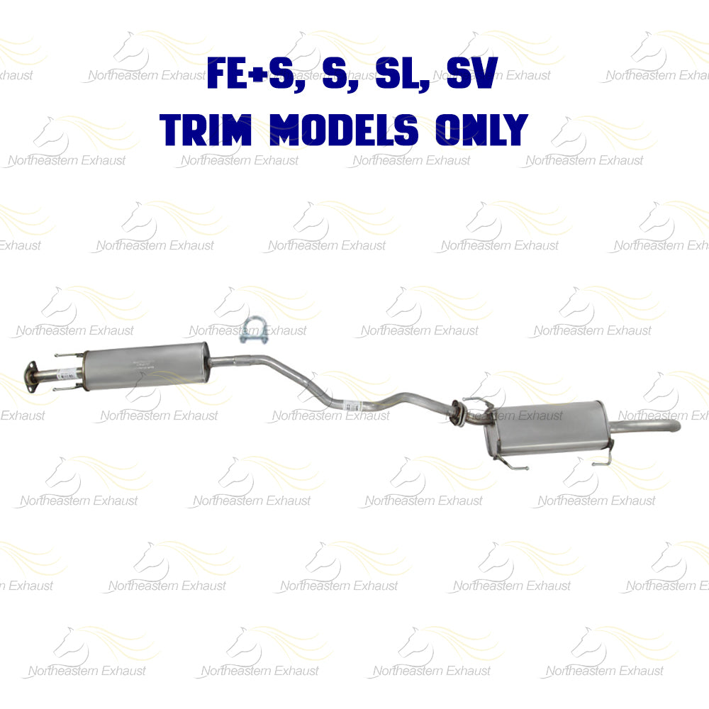 2013-2019 Nissan Sentra 1.8L Exhaust Resonator Pipe and Muffler