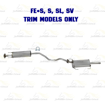 2013-2019 Nissan Sentra 1.8L Exhaust Resonator Pipe and Muffler