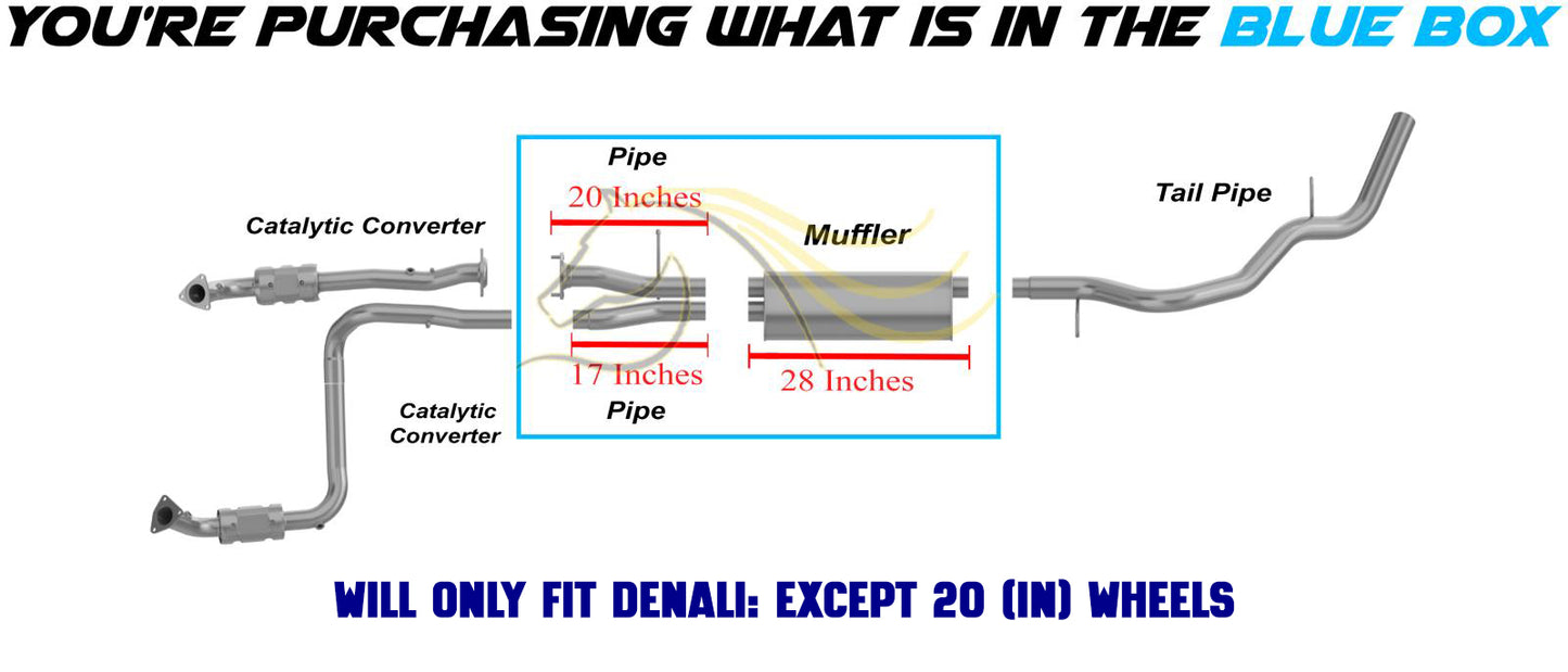 2001-2006 GMC Yukon 6.0L Pair of Exhaust Pipe and Muffler