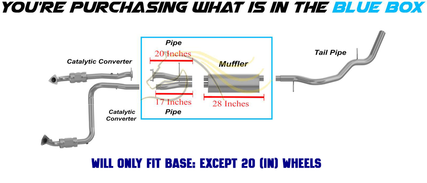 2002-2006 Cadillac Escalade 6.0L Pair of Exhaust Pipe and Muffler