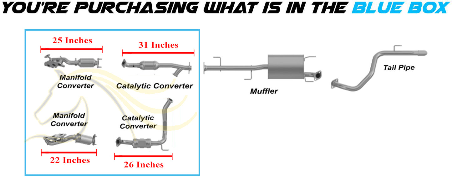 2010-2012 Toyota FJ Cruiser 4.0L Front Manifold and Rear Catalytic | Pair | EPA