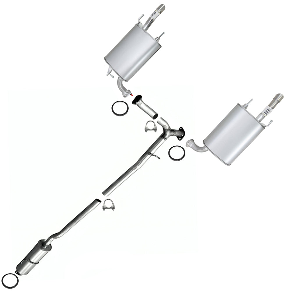 2005-2012 Toyota Avalon 3.5L Exhaust Resonator Pipe and Pair of Muffler
