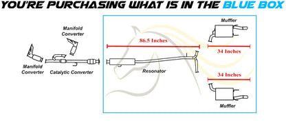 2005-2012 Toyota Avalon 3.5L Exhaust Resonator Pipe and Pair of Muffler