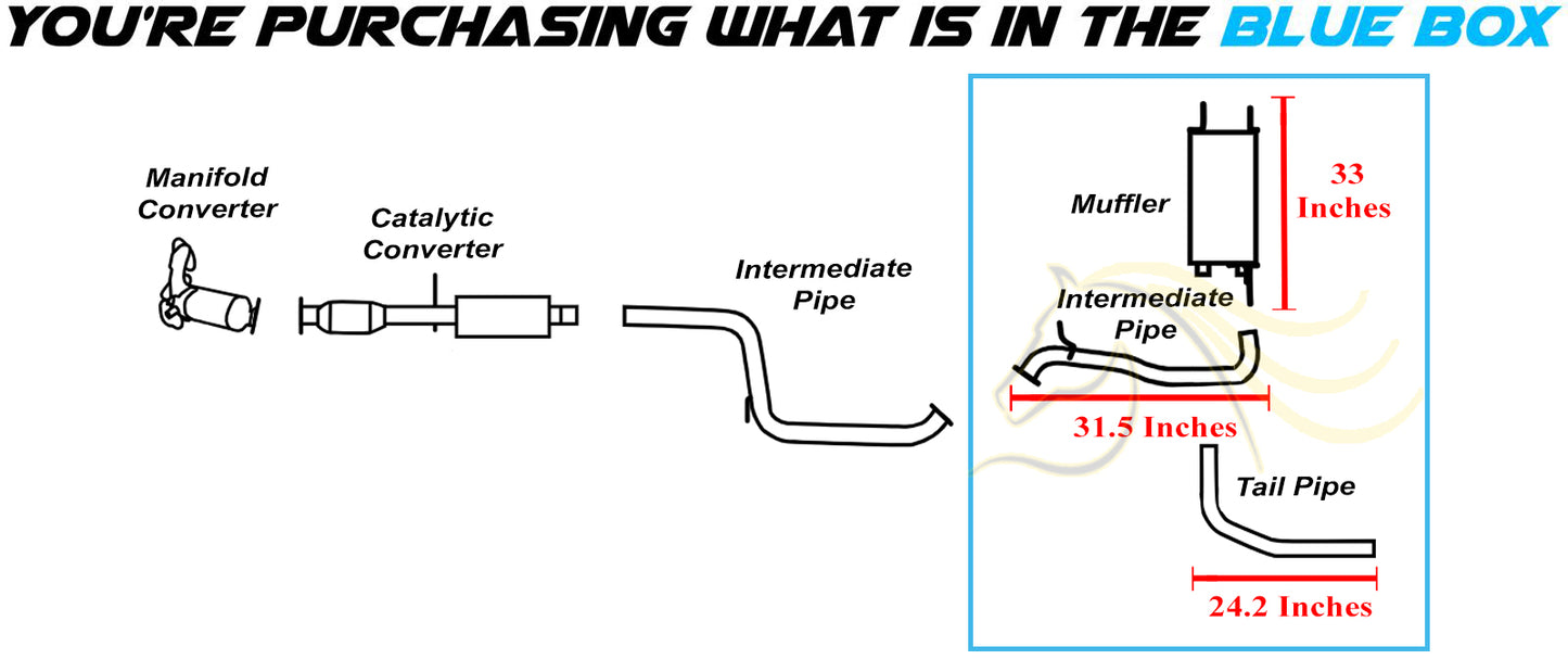 2010-2013 Mazda 3 2.0L Exhaust Intermediate Pipe, Muffler and Tail Pipe