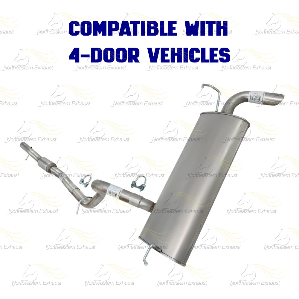 2012-2017 Jeep Wrangler 3.6L Exhaust Resonator Pipe and Muffler